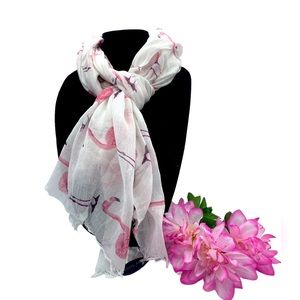 Joy Susan White flamingo scarf